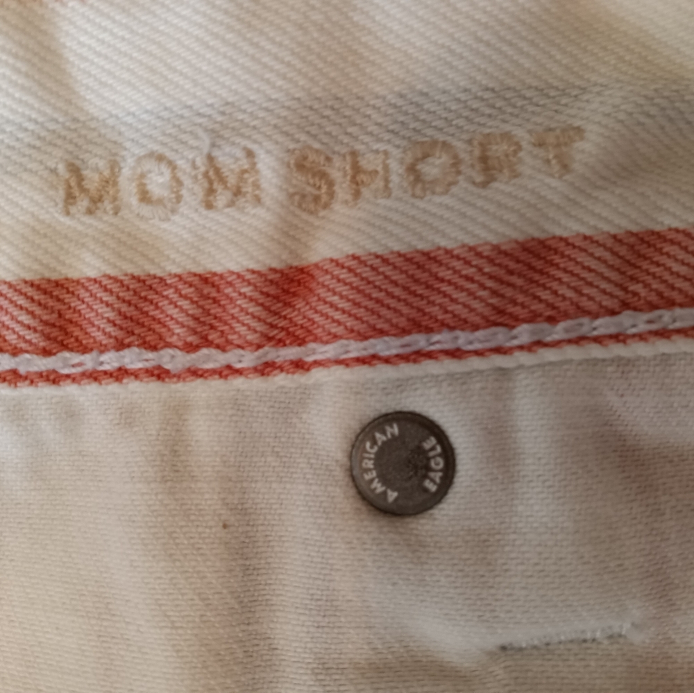 American Eagle | Striped Patchwork Mom Shorts Red… - image 7